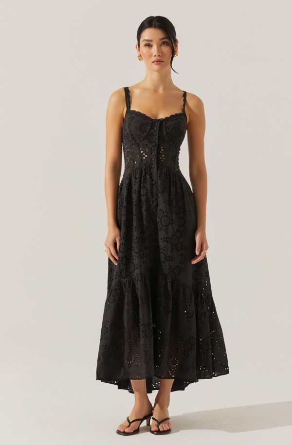 Yamila Eyelet Floral Midi Dress - Image 13