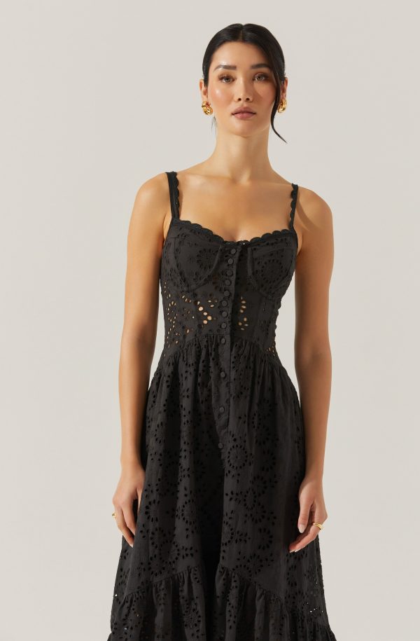 Yamila Eyelet Floral Midi Dress - Image 17