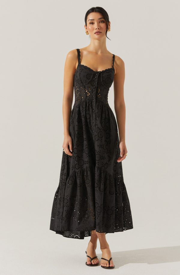 Yamila Eyelet Floral Midi Dress - Image 16
