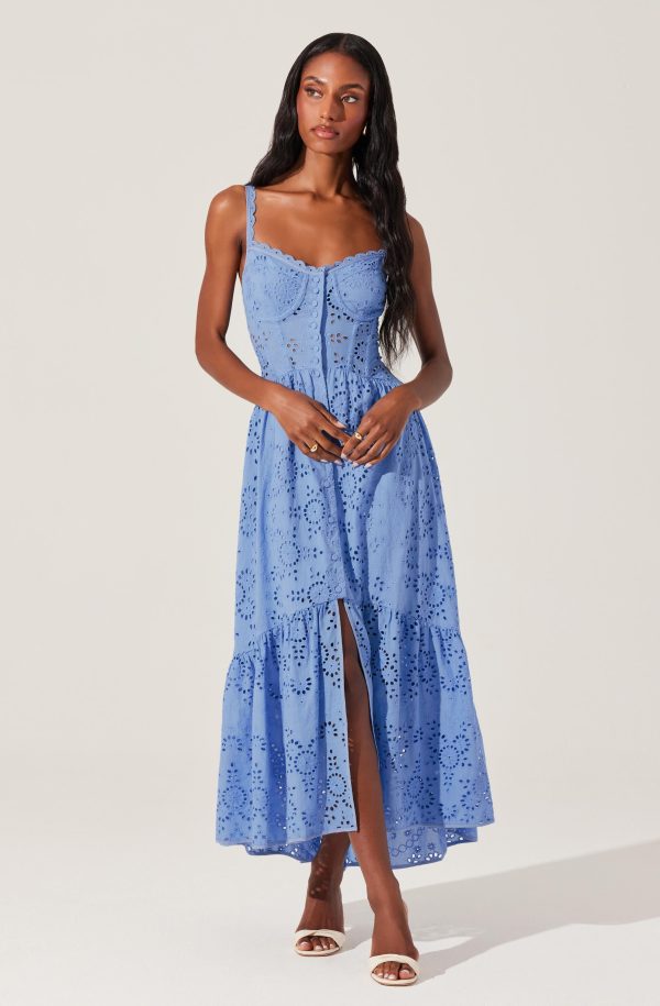 Yamila Eyelet Floral Midi Dress - Image 7