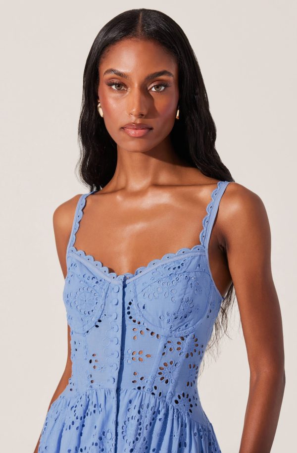 Yamila Eyelet Floral Midi Dress - Image 8