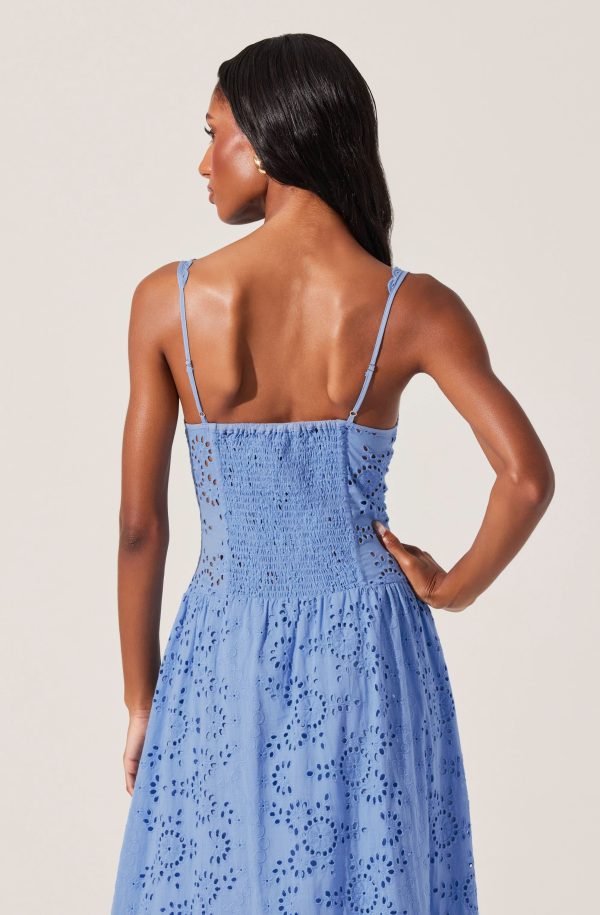 Yamila Eyelet Floral Midi Dress - Image 12