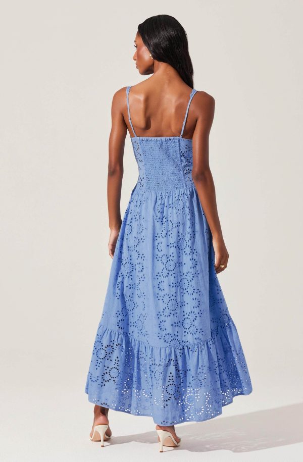 Yamila Eyelet Floral Midi Dress - Image 9