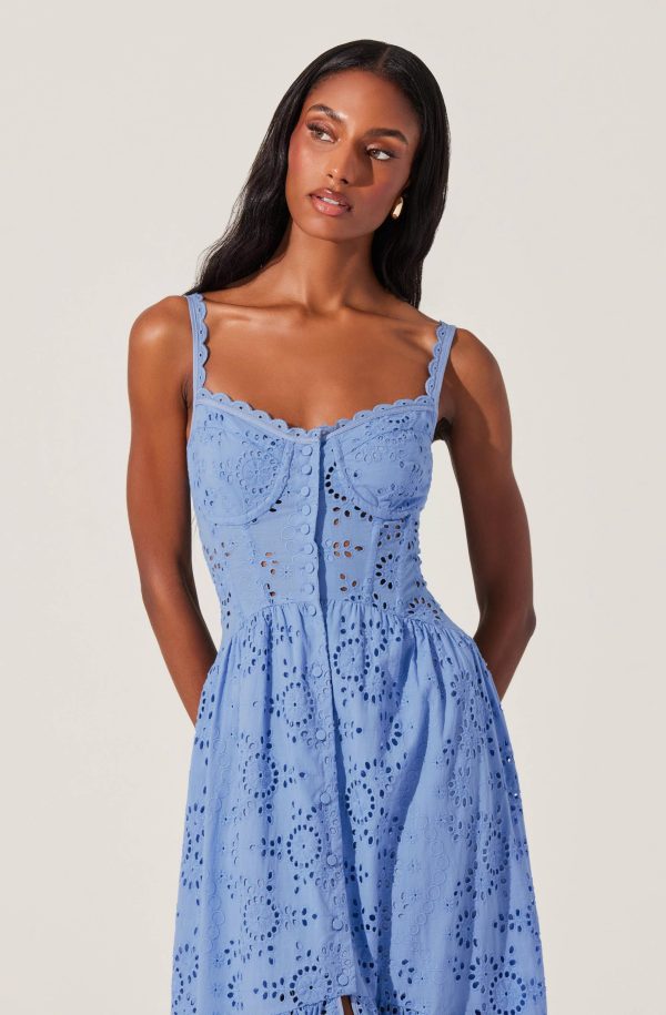 Yamila Eyelet Floral Midi Dress - Image 11