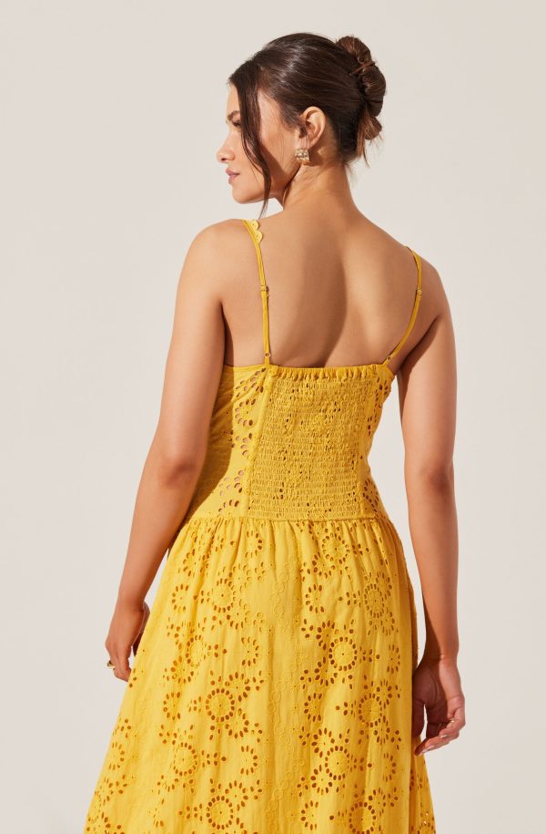 Yamila Eyelet Floral Midi Dress - Image 6