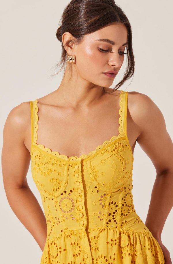 Yamila Eyelet Floral Midi Dress - Image 2
