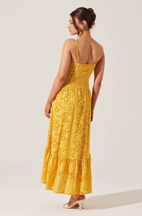 Yamila Eyelet Floral Midi Dress - Image 3