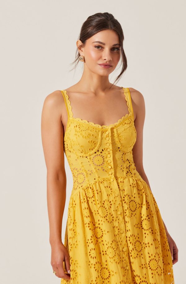 Yamila Eyelet Floral Midi Dress - Image 5