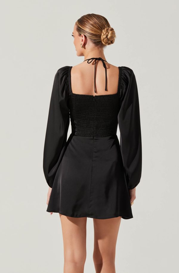 Vivian Satin Halter Mini Dress - Image 6