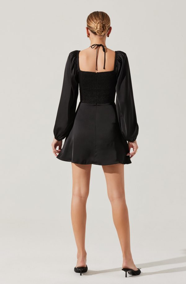 Vivian Satin Halter Mini Dress - Image 4