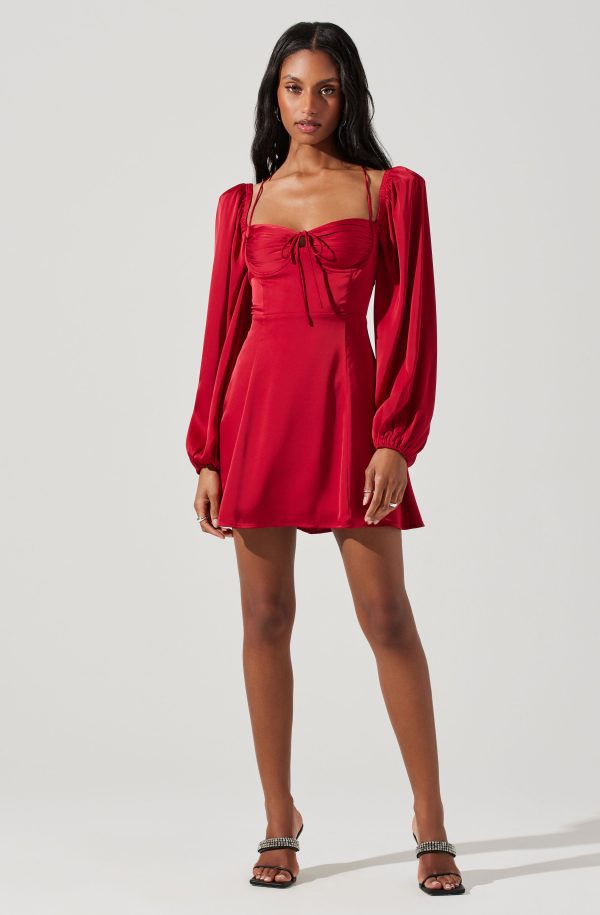 Vivian Satin Halter Mini Dress - Image 9