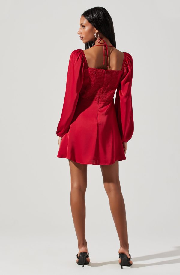 Vivian Satin Halter Mini Dress - Image 11
