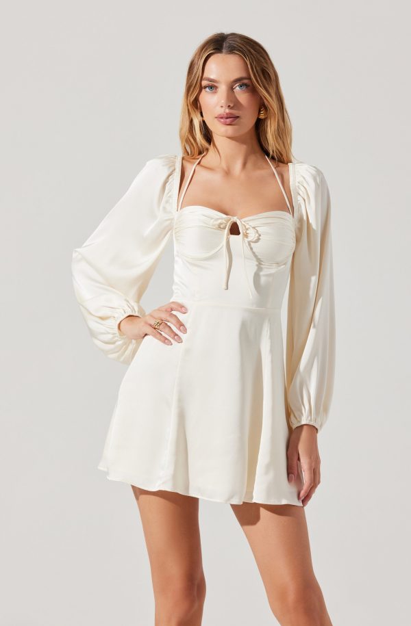 Vivian Satin Halter Mini Dress - Image 14