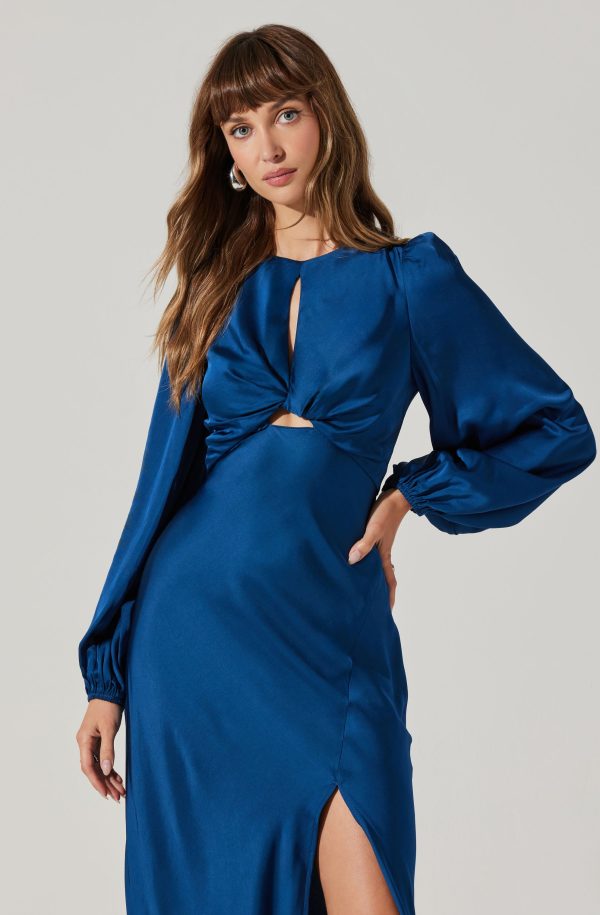 Suzy Satin Cutout Maxi Dress - Image 6