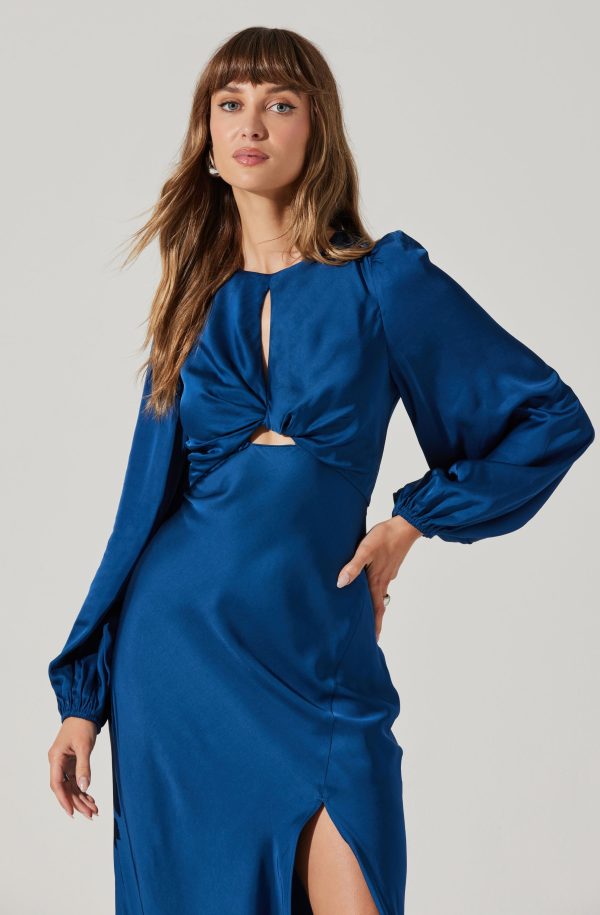 Suzy Satin Cutout Maxi Dress - Image 2