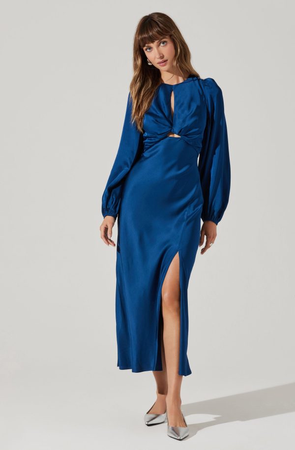 Suzy Satin Cutout Maxi Dress - Image 3