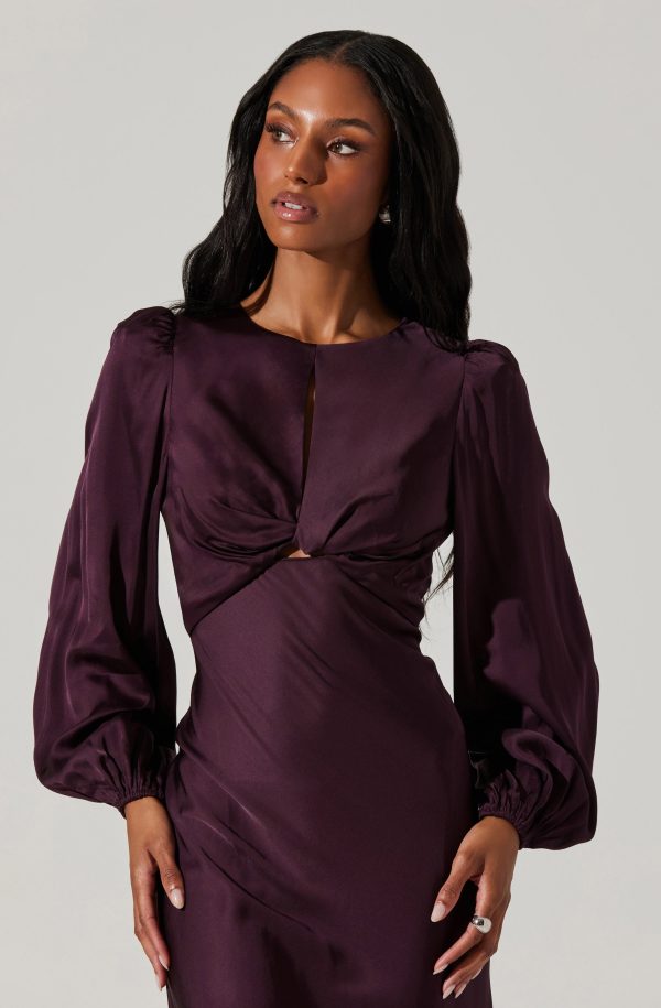 Suzy Satin Cutout Maxi Dress - Image 8
