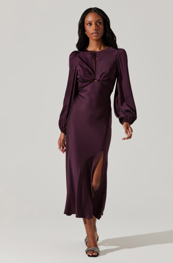 Suzy Satin Cutout Maxi Dress - Image 9