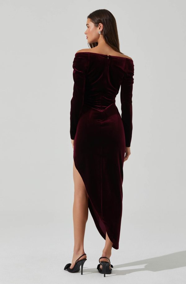 Sirica Velvet Off Shoulder Dress - Image 5