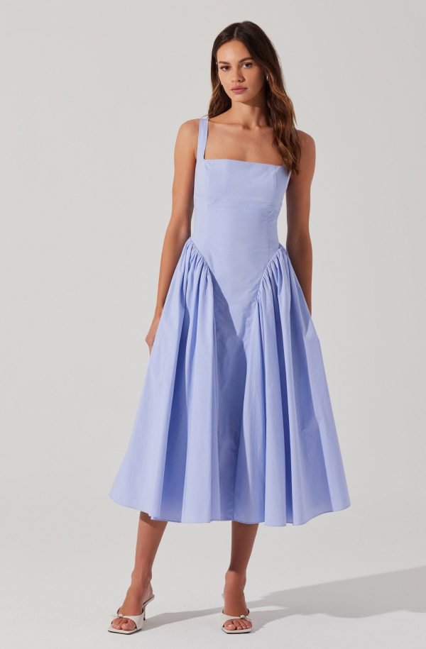 Vinya Poplin Drop Waist Dress - Image 7