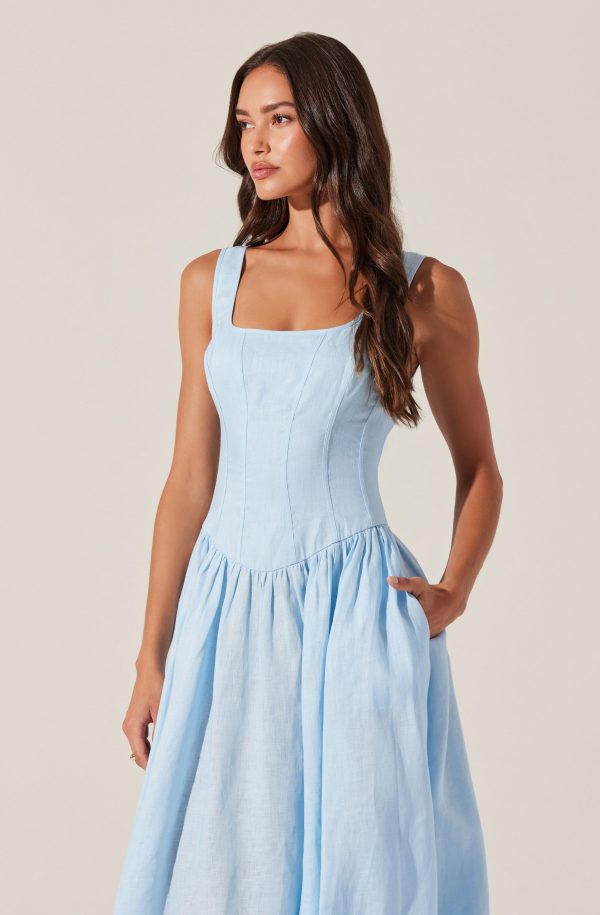 Thierry Linen Midi Dress - Image 5