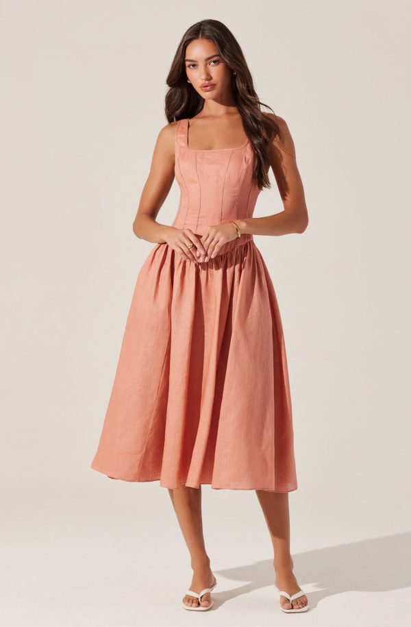 Thierry Linen Midi Dress - Image 7