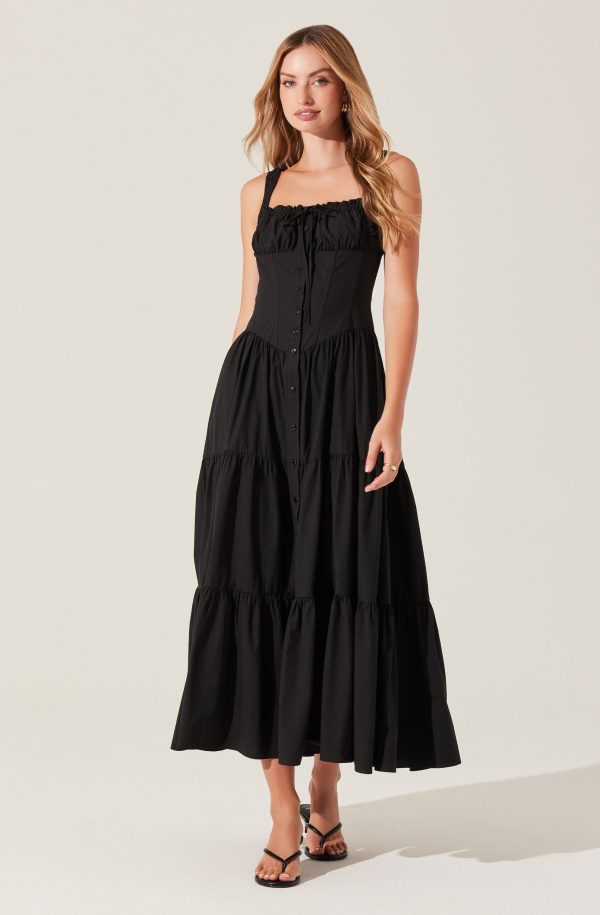 Temperance Tiered Milkmaid Maxi Dress - Image 7