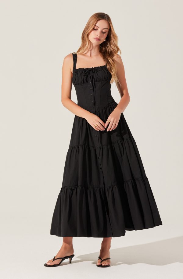 Temperance Tiered Milkmaid Maxi Dress - Image 11
