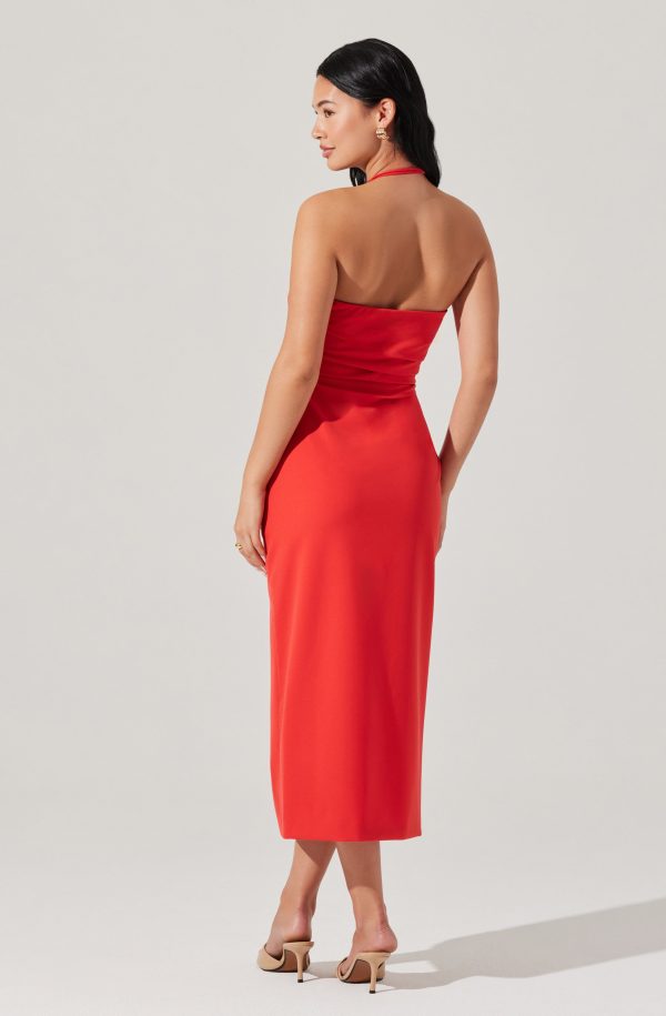 Siena Halter Neck Midi Dress - Image 4