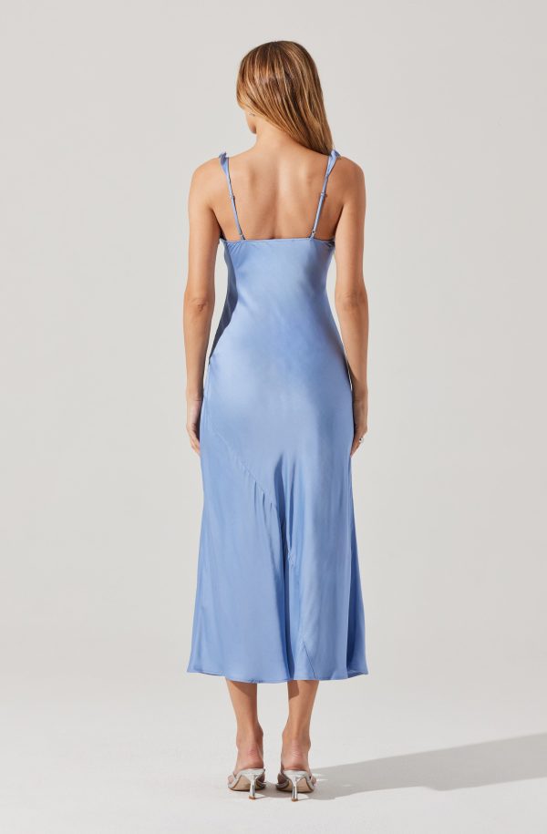 Zoie Satin Ruffle Midi Dress - Image 8