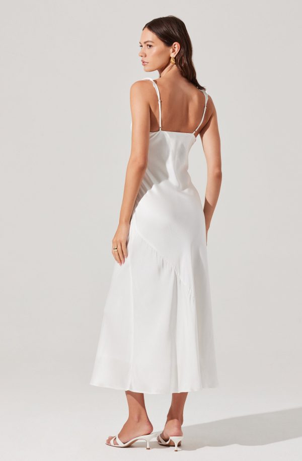 Zoie Satin Ruffle Midi Dress - Image 4
