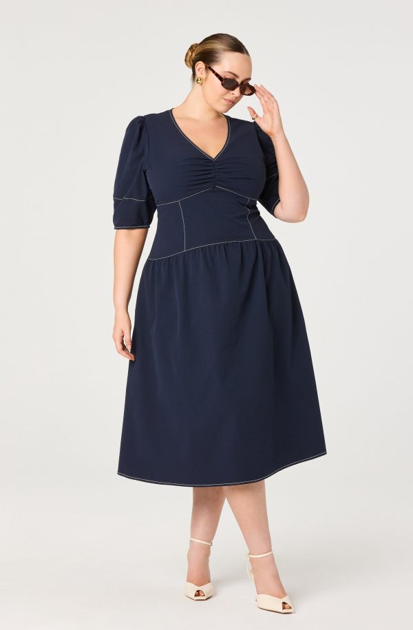 Samarra Contrast Stitch Midi Dress - Image 6