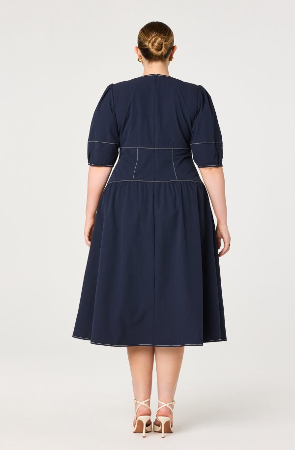 Samarra Contrast Stitch Midi Dress - Image 7