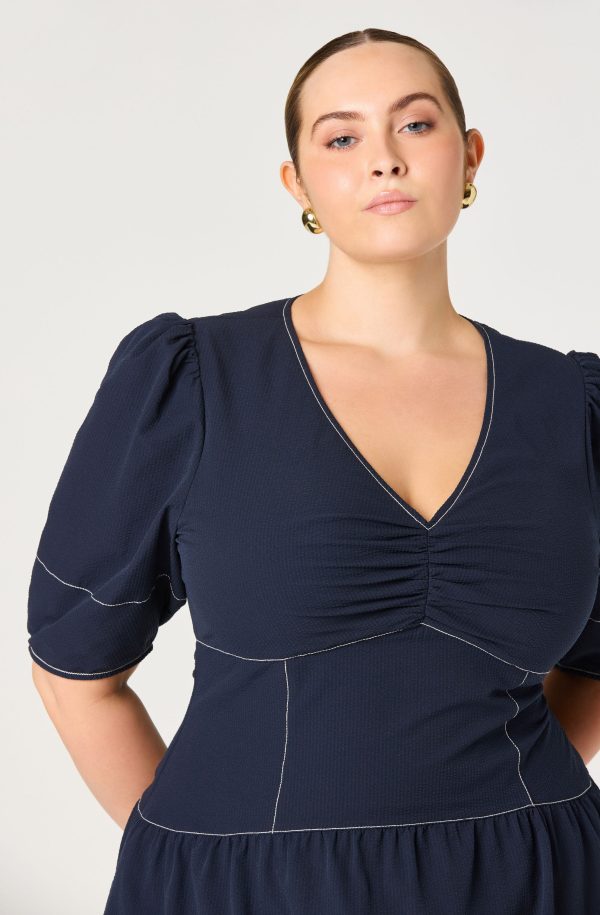 Samarra Contrast Stitch Midi Dress - Image 8