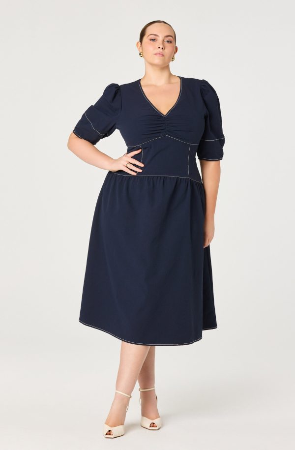 Samarra Contrast Stitch Midi Dress - Image 9
