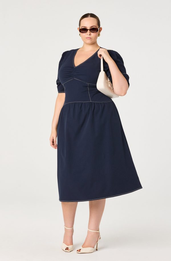 Samarra Contrast Stitch Midi Dress - Image 11