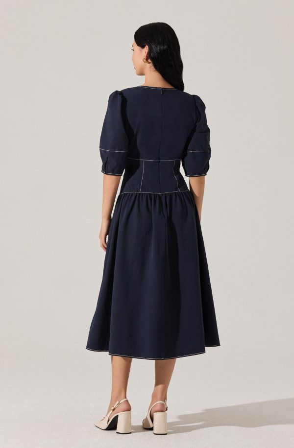 Samarra Contrast Stitch Midi Dress - Image 2