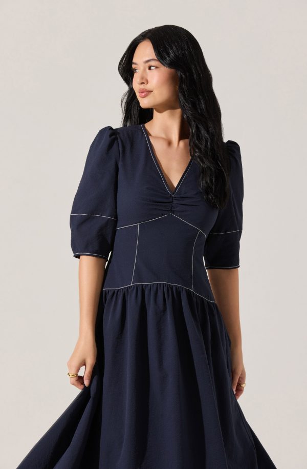 Samarra Contrast Stitch Midi Dress - Image 3