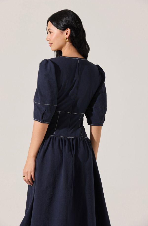 Samarra Contrast Stitch Midi Dress - Image 4