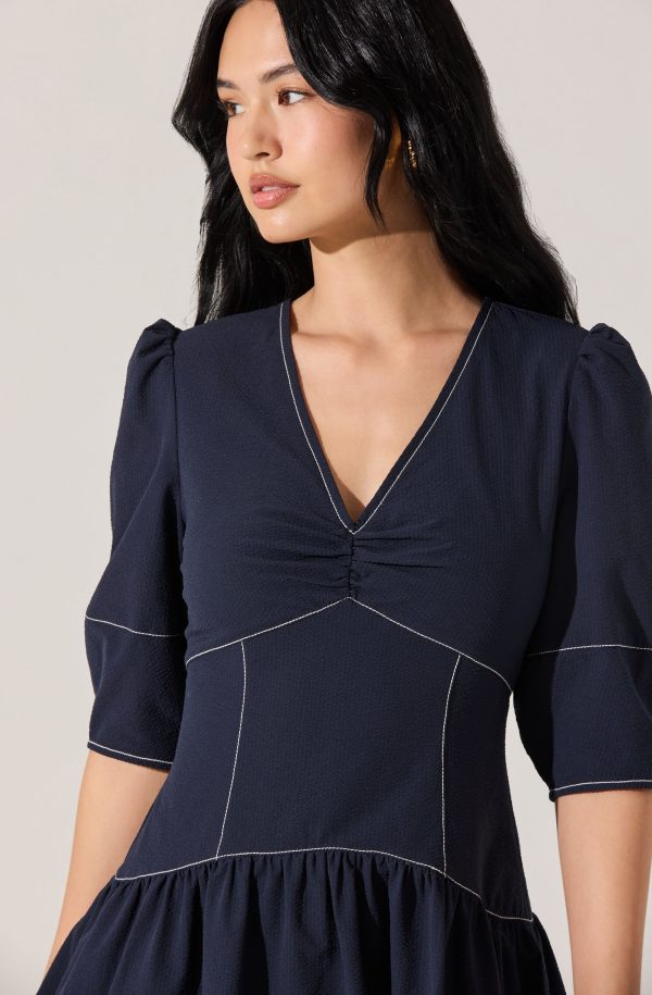 Samarra Contrast Stitch Midi Dress - Image 5