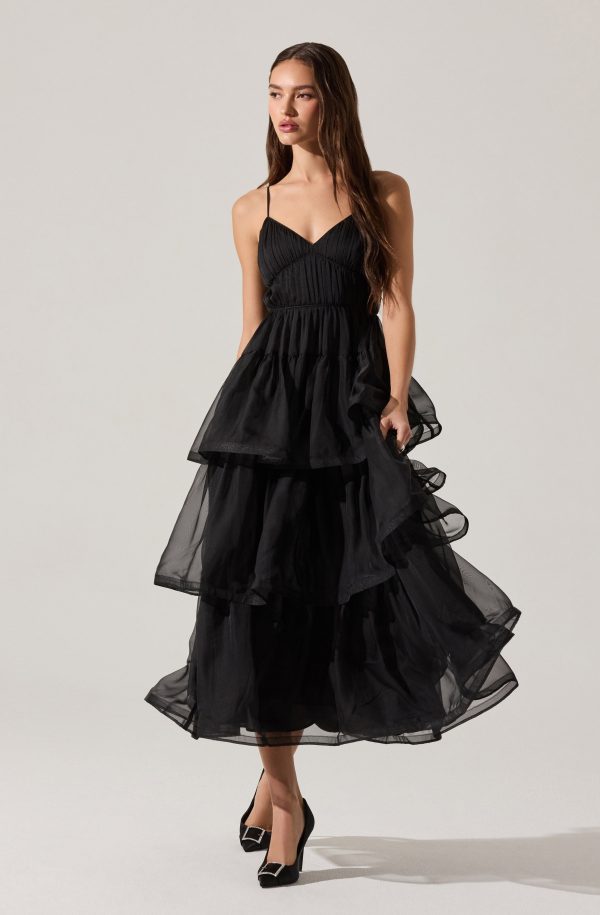 Theiria Pleated Tiered Midi Dress - Image 5