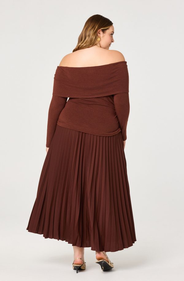 Tanaia Pleated Mixed Media Dress - Image 12