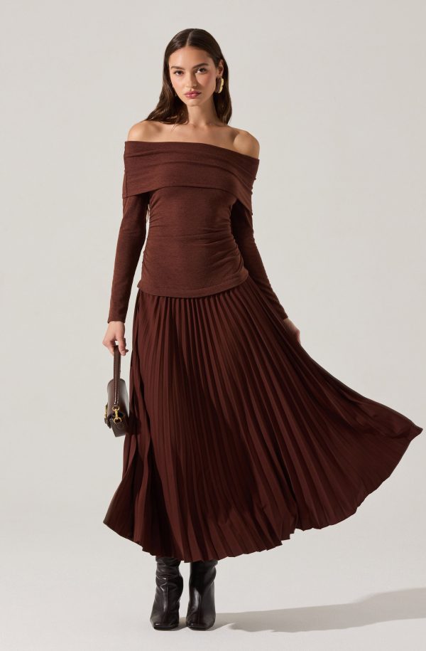 Tanaia Pleated Mixed Media Dress - Image 2