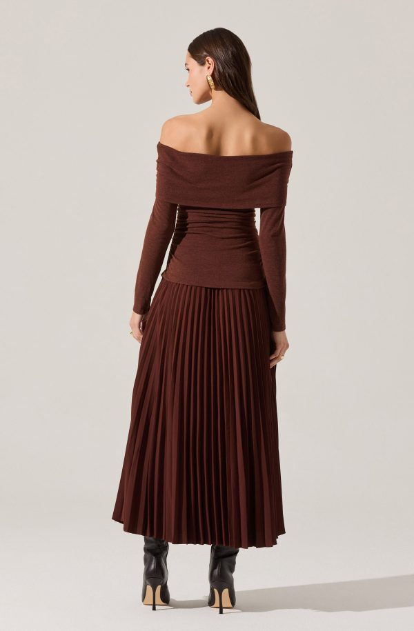 Tanaia Pleated Mixed Media Dress - Image 3