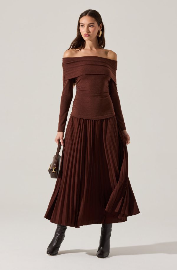 Tanaia Pleated Mixed Media Dress - Image 6