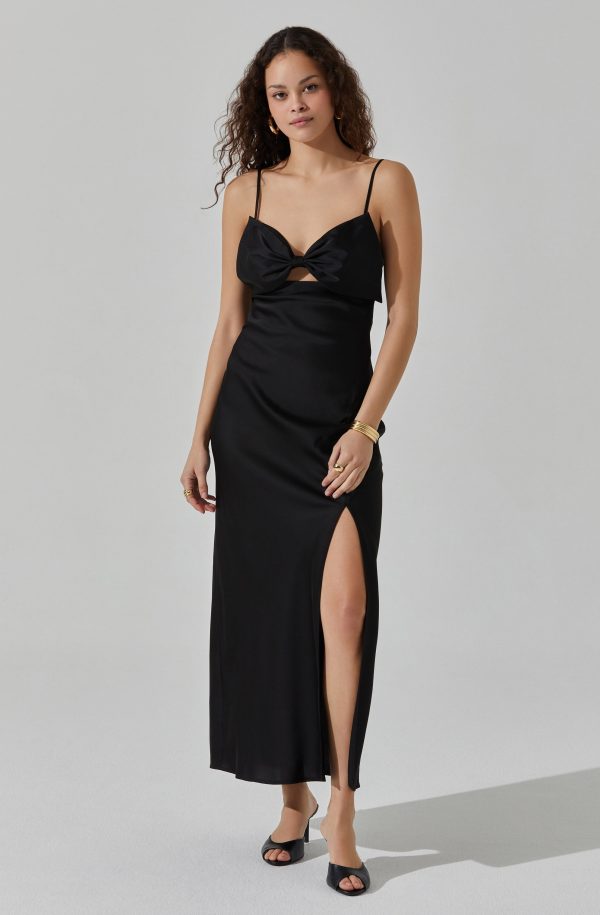 Satin Bow Midi Dress - Image 3