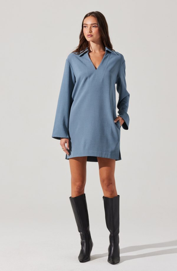 V-Neck Woven Mini Dress - Image 3