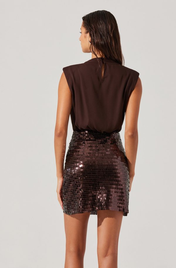 Sequin Mixed Media Mini Dress - Image 3