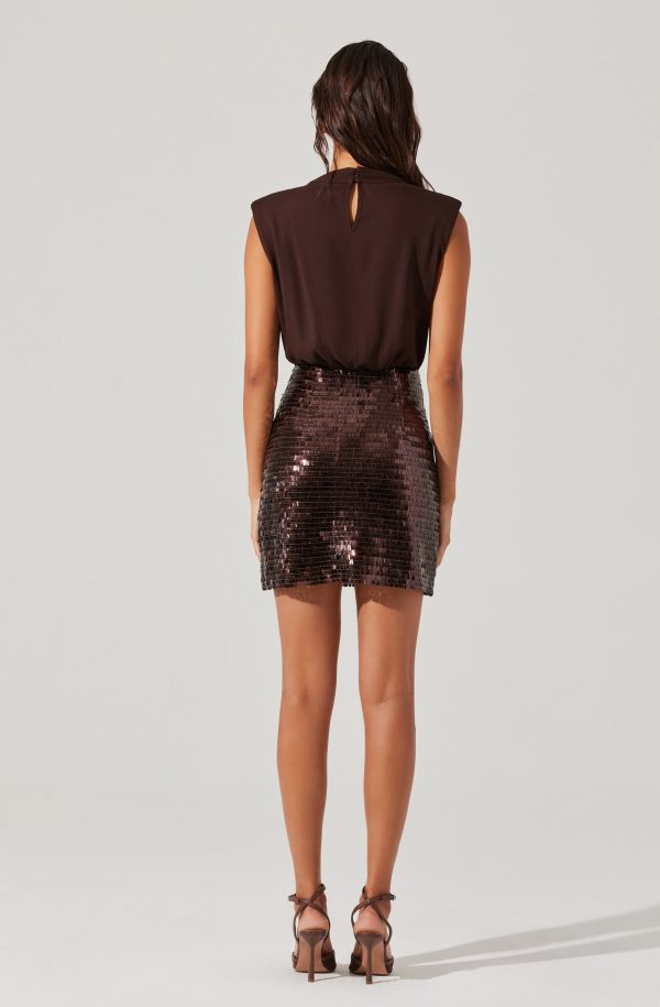 Sequin Mixed Media Mini Dress - Image 5