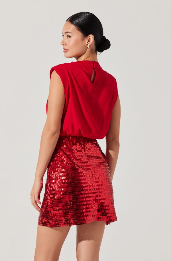 Sequin Mixed Media Mini Dress - Image 10